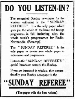 Advert for Sunday Referee