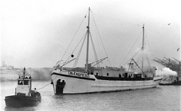 Uilenspiegel being towed out of Antwerp