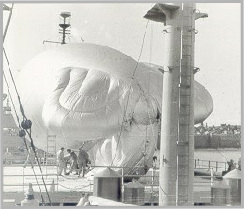 One of the helium balloons used for the early aerials