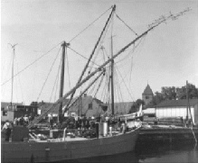 Cheeta being fitted out as a radio ship