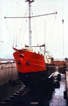 Mi Amigo undergoing refit 1966