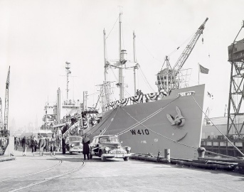 Courier on day of commissioning, February 1952